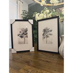 Set of 2 12"x18" Vertical Watercolor Tree Art - Hearth & Hand
